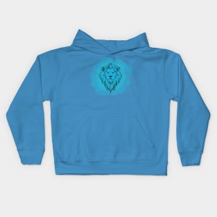 Blue lion head Kids Hoodie